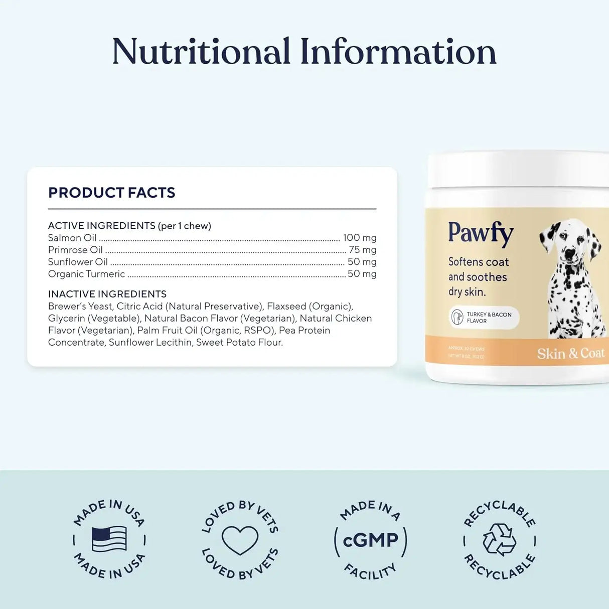 PAWFY - Pawfy Skin & Coat with Salmon Oil Dog Allergy Relief Chews Bacon 30 Masticables - The Red Vitamin MX - Remedios Para La Picazón De Perros - {{ shop.shopifyCountryName }}