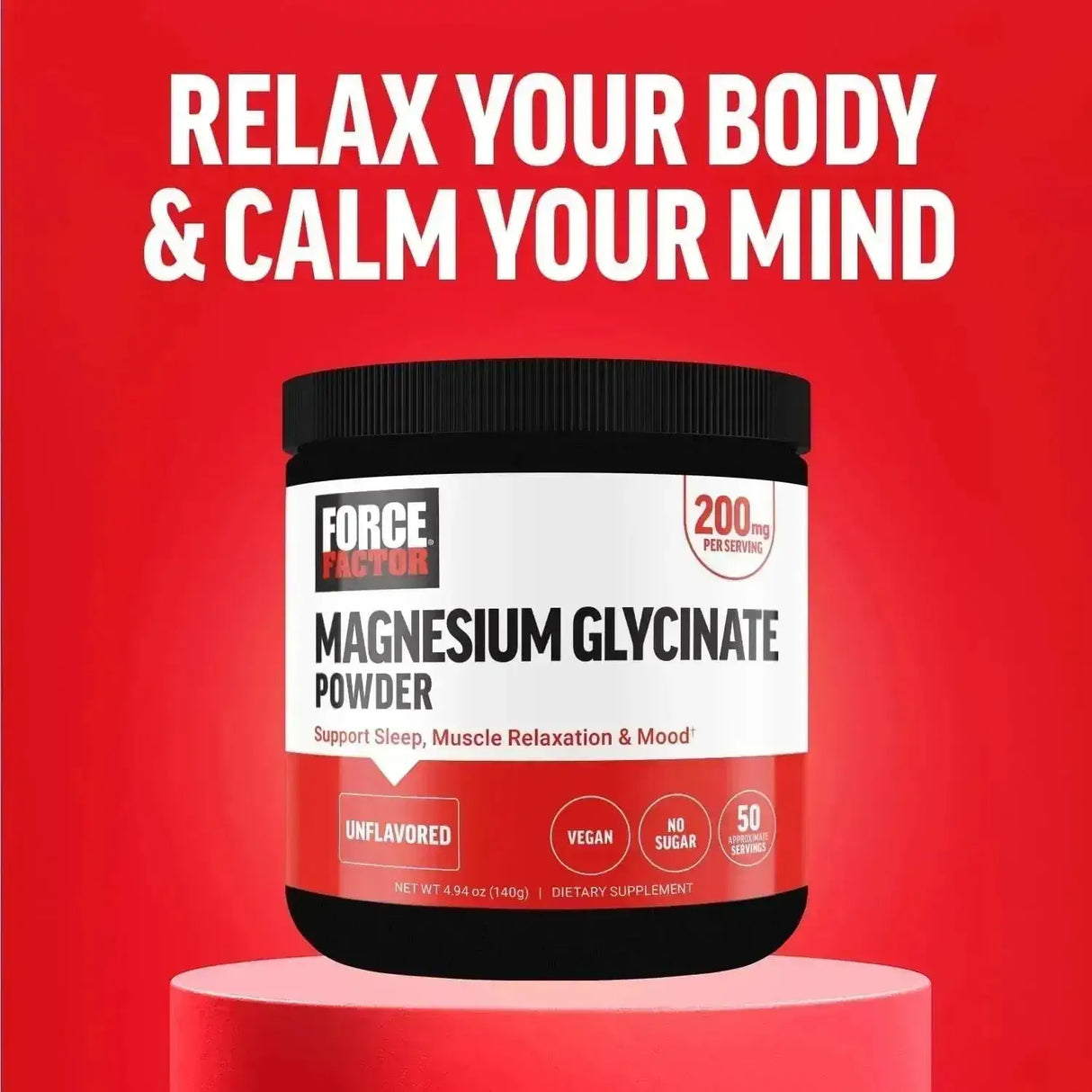 FORCE FACTOR - Force Factor Magnesium Glycinate Powder 200Mg. 140Gr. - The Red Vitamin MX - Suplementos Alimenticios - {{ shop.shopifyCountryName }}