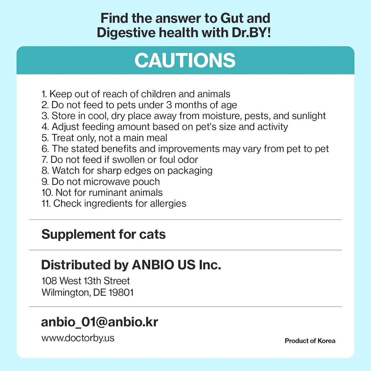 Dr.by CAT BIOME Cat Probiotics 30 Paquetes