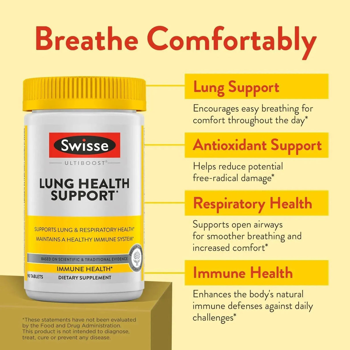SWISSE - Swisse Mullein Lung Cleanse 90 Tabletas - The Red Vitamin MX - Suplementos Alimenticios - {{ shop.shopifyCountryName }}
