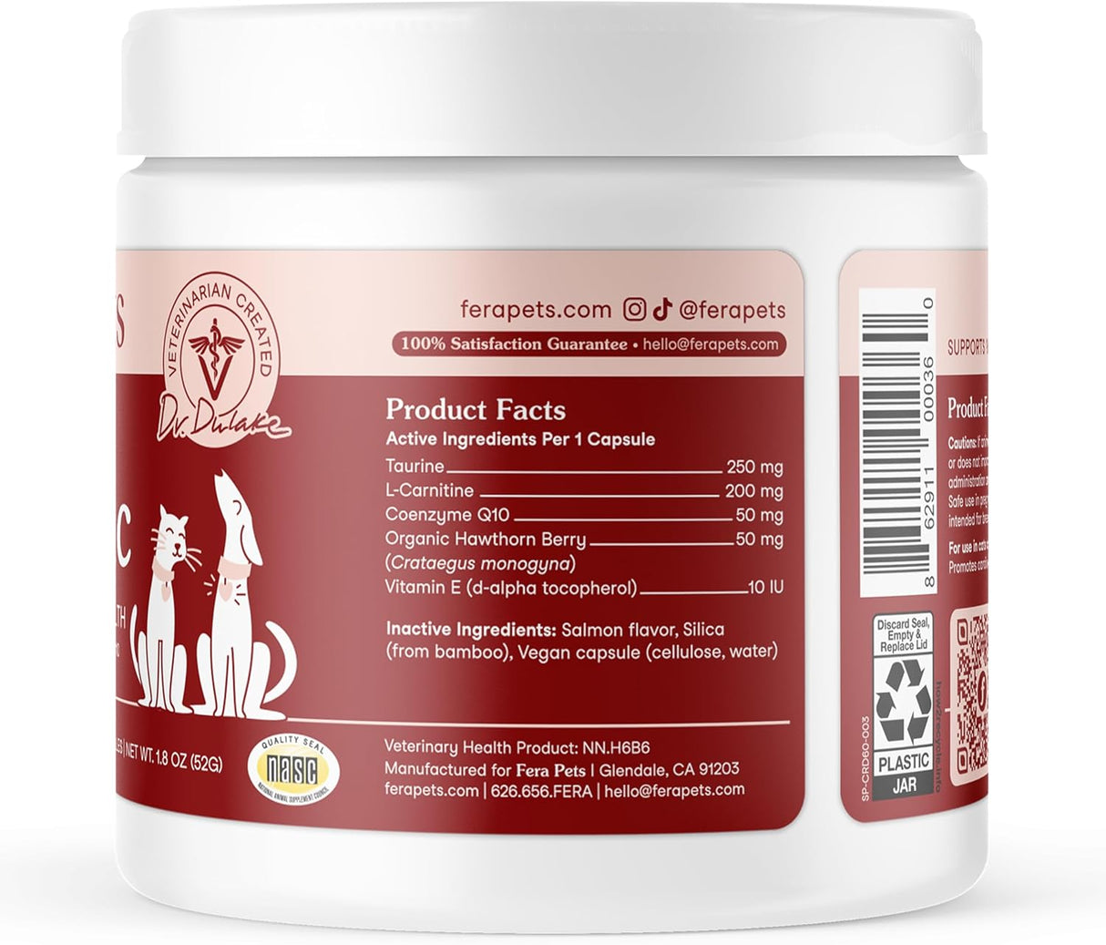 Fera Pets Cardiac Supplement for Dogs & Cats 120 Capsulas