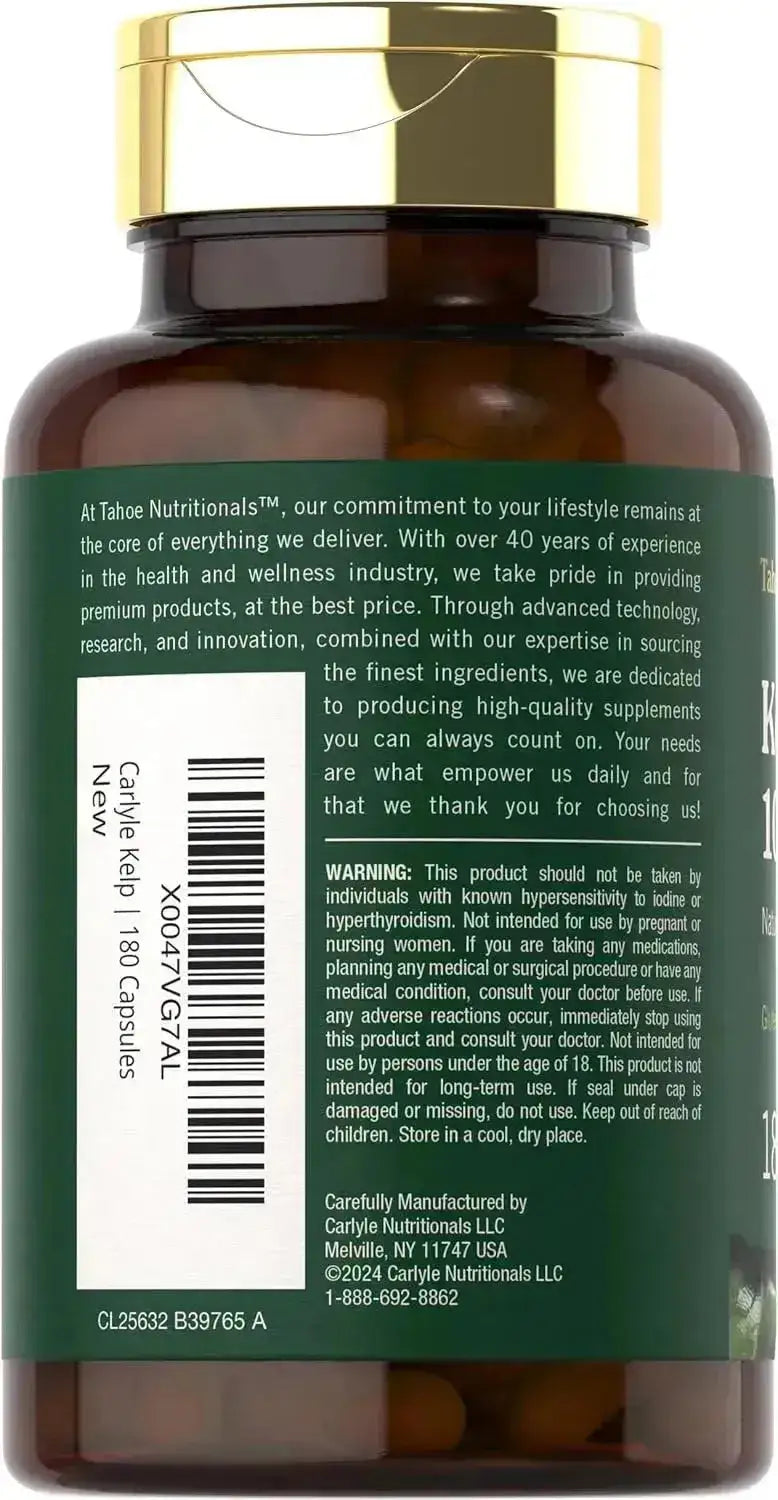 TAHOE NUTRITIONALS - Tahoe Nutritionals Kelp 1000Mg. 180 Capsulas - The Red Vitamin MX - Suplementos Alimenticios - {{ shop.shopifyCountryName }}