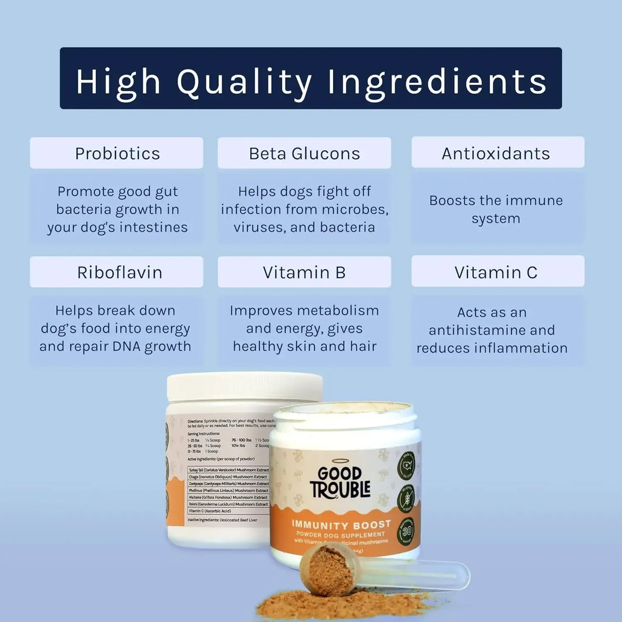 GOOD TROUBLE - Good Trouble Dog Immune Support Supplement 54Gr. - The Red Vitamin MX - Suplementos Herbales Para Perros - {{ shop.shopifyCountryName }}