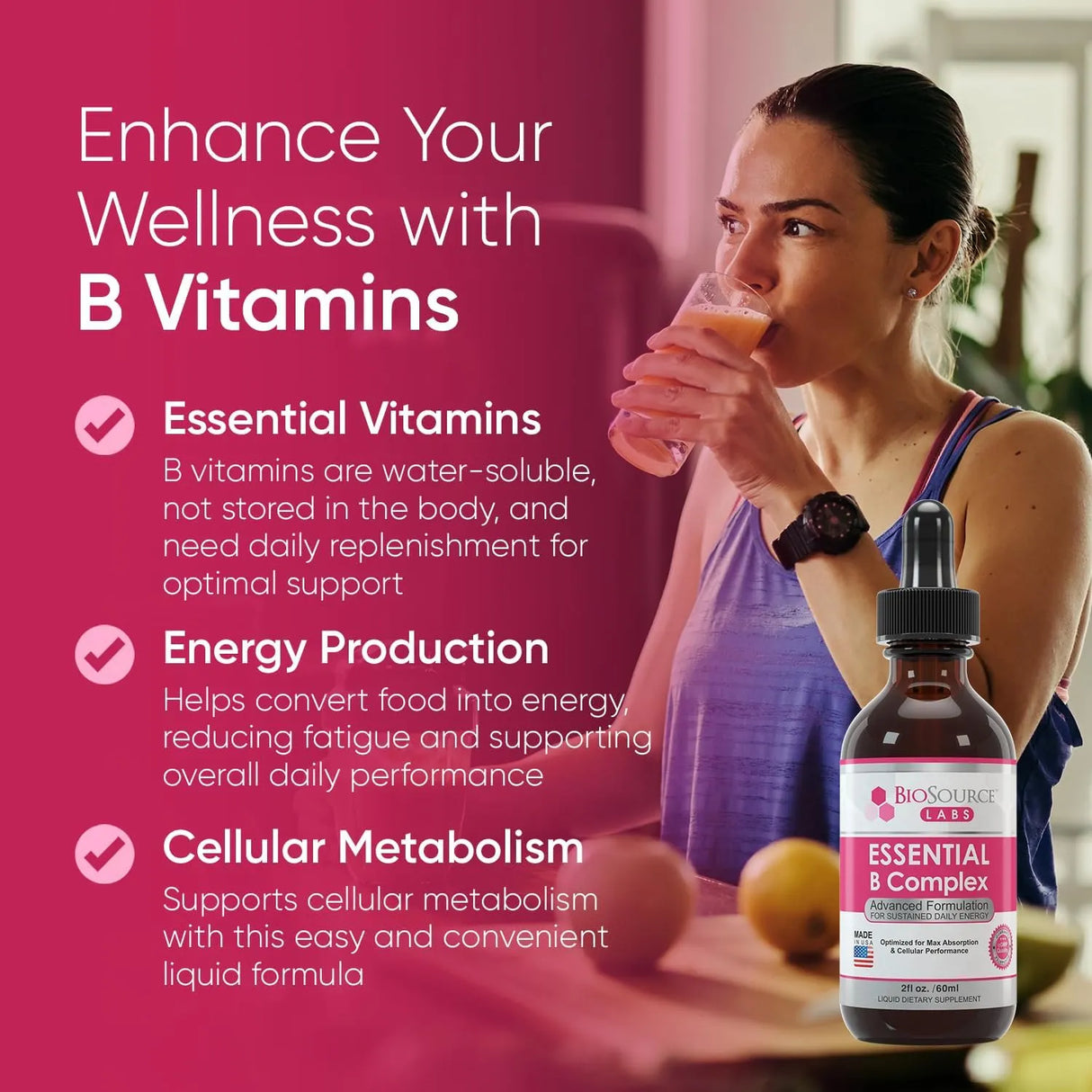 BIOSOURCE LABS - BioSource Labs Essential B Complex 2 Fl.Oz. - The Red Vitamin MX - Suplementos Alimenticios - {{ shop.shopifyCountryName }}