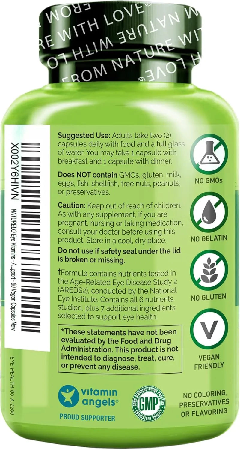 NATURELO - NATURELO Eye Vitamins AREDS 2 Formula Nutrients 60 Capsulas 2 Pack - The Red Vitamin MX - Suplementos Alimenticios - {{ shop.shopifyCountryName }}