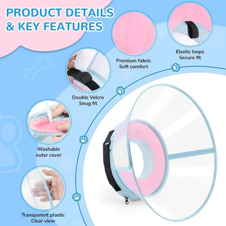 ICOYEA - ICOYEA Sponge Core Dog Cone PINK Size 7 Neck: 18.0"- 20.0" - The Red Vitamin MX - Collares y Conos De Recuperación Para Perros - {{ shop.shopifyCountryName }}