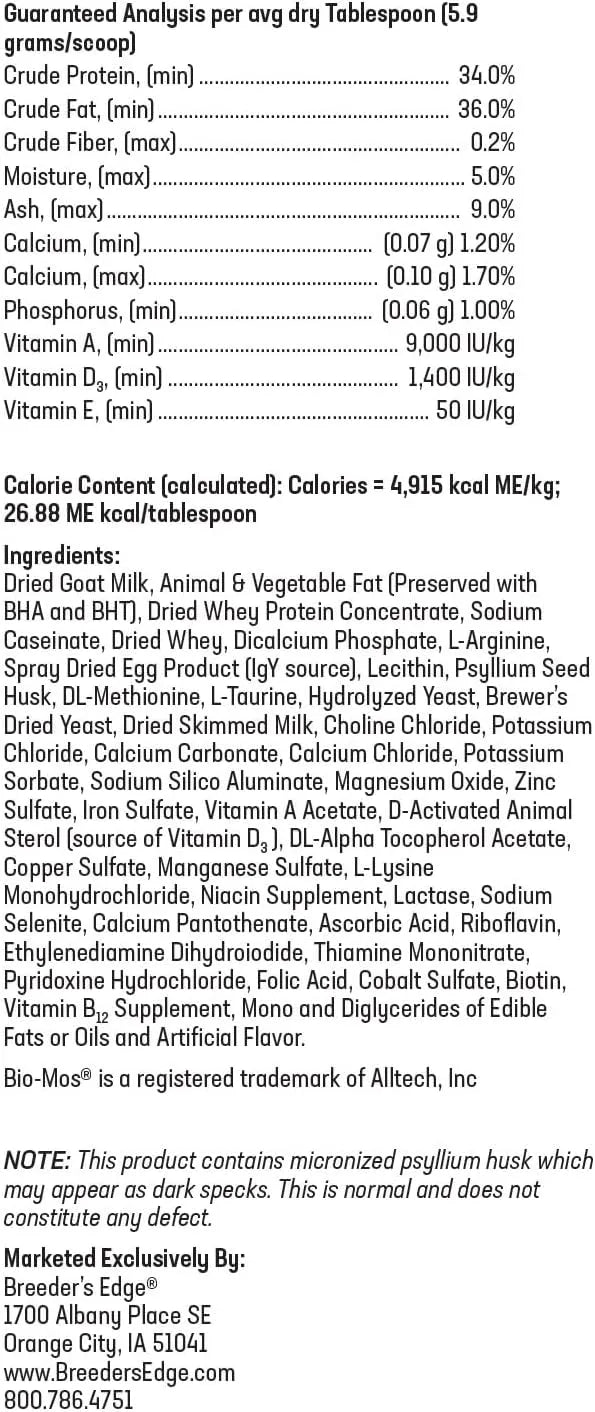 REVIVAL ANIMAL HEALTH - Revival Animal Health Breeder's Edge Foster Care GM Goat Milk Based Powdered Milk Replacer 454Gr. - The Red Vitamin MX - Sustitutos De Leche Para Perros - {{ shop.shopifyCountryName }}