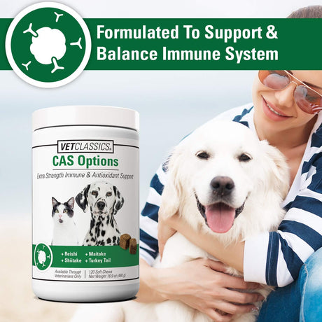 VET CLASSICS - Vet Classics CAS Options Extra Strength Immune Support for Dogs 120 Masticables - The Red Vitamin MX - Suplementos Herbales Para Perros - {{ shop.shopifyCountryName }}