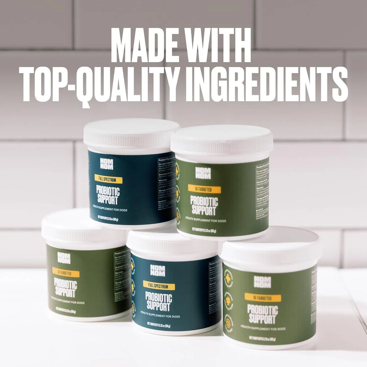 NOMNOMNOW - Nom Nom Dog GI-Targeted Probiotic Support 60Gr. - The Red Vitamin MX - Probióticos Para Perros - {{ shop.shopifyCountryName }}