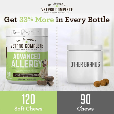 DR. JOSEPH'S - VetPro Complete Dr. Joseph's Advanced Allergy and Itch Support for Dogs 120 Masticables - The Red Vitamin MX - Remedios Para La Picazón De Perros - {{ shop.shopifyCountryName }}