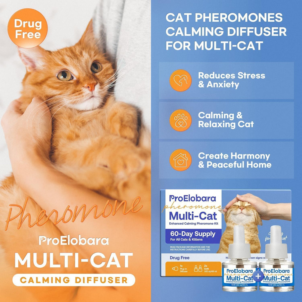 ProElobara Cat Calming Pheromone Diffuser Kit