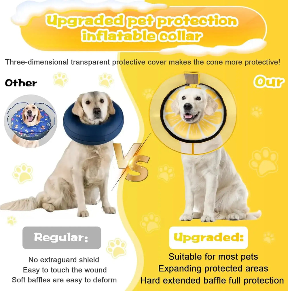 CNEO - Cneo Inflatable Dog Cone Collar with Detachable Enhanced Anti-Licking Shield LEMON LARGE - The Red Vitamin MX - Collares y Conos De Recuperación Para Perros - {{ shop.shopifyCountryName }}
