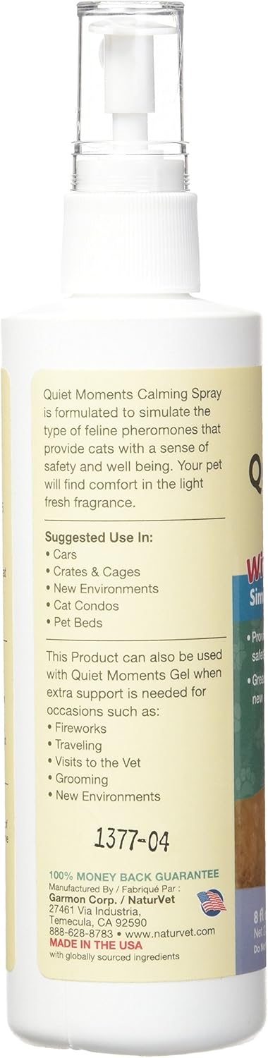 NaturVet Quiet Moments Herbal Calming Spray 8 Fl.Oz.