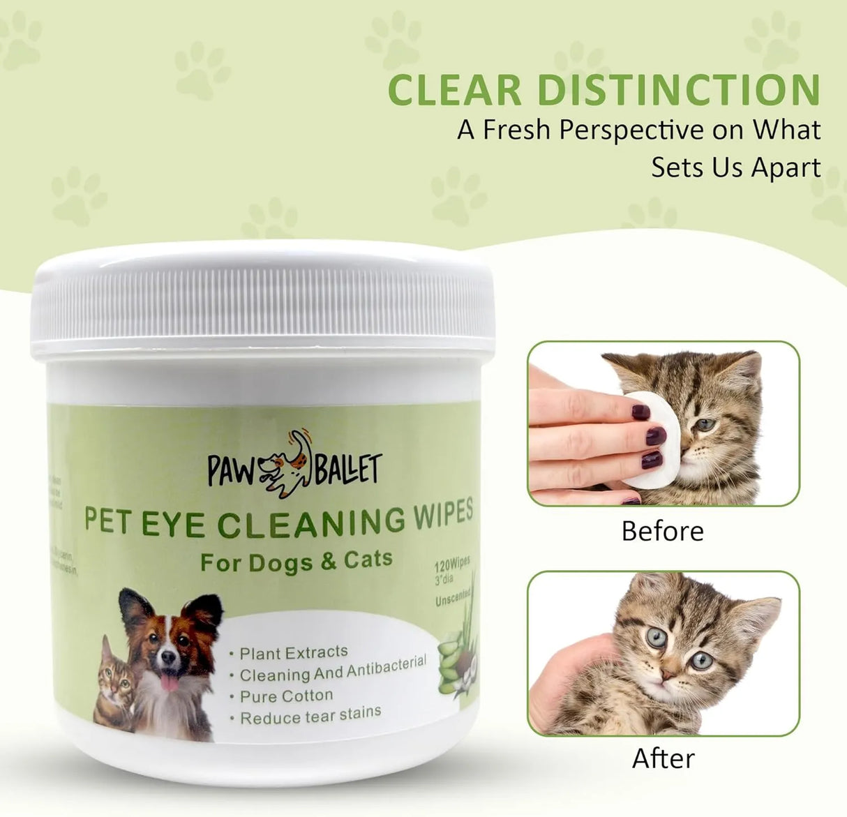 PAW BALLET - PAW BALLET Pet Eye Wipes for Cats & Dogs 120 Toallitas - The Red Vitamin MX - Cuidado De Los Ojos De Los Perros - {{ shop.shopifyCountryName }}