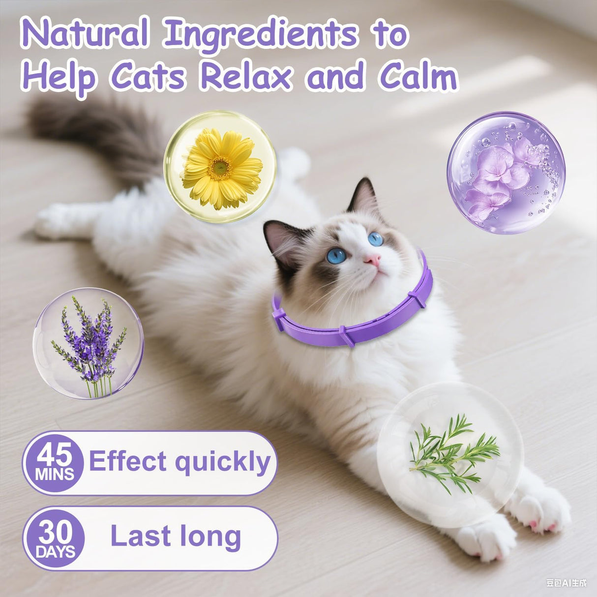 Aleaty Calming Collar for Cats 4-Pack