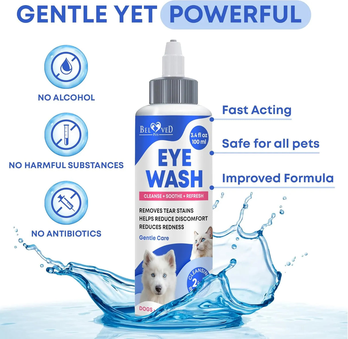 BELOVED PETS - Beloved Pets Cat & Dog Eye Wash Drops & Tear Stain Remover 100Ml. - The Red Vitamin MX - Cuidado De Los Ojos De Los Perros - {{ shop.shopifyCountryName }}
