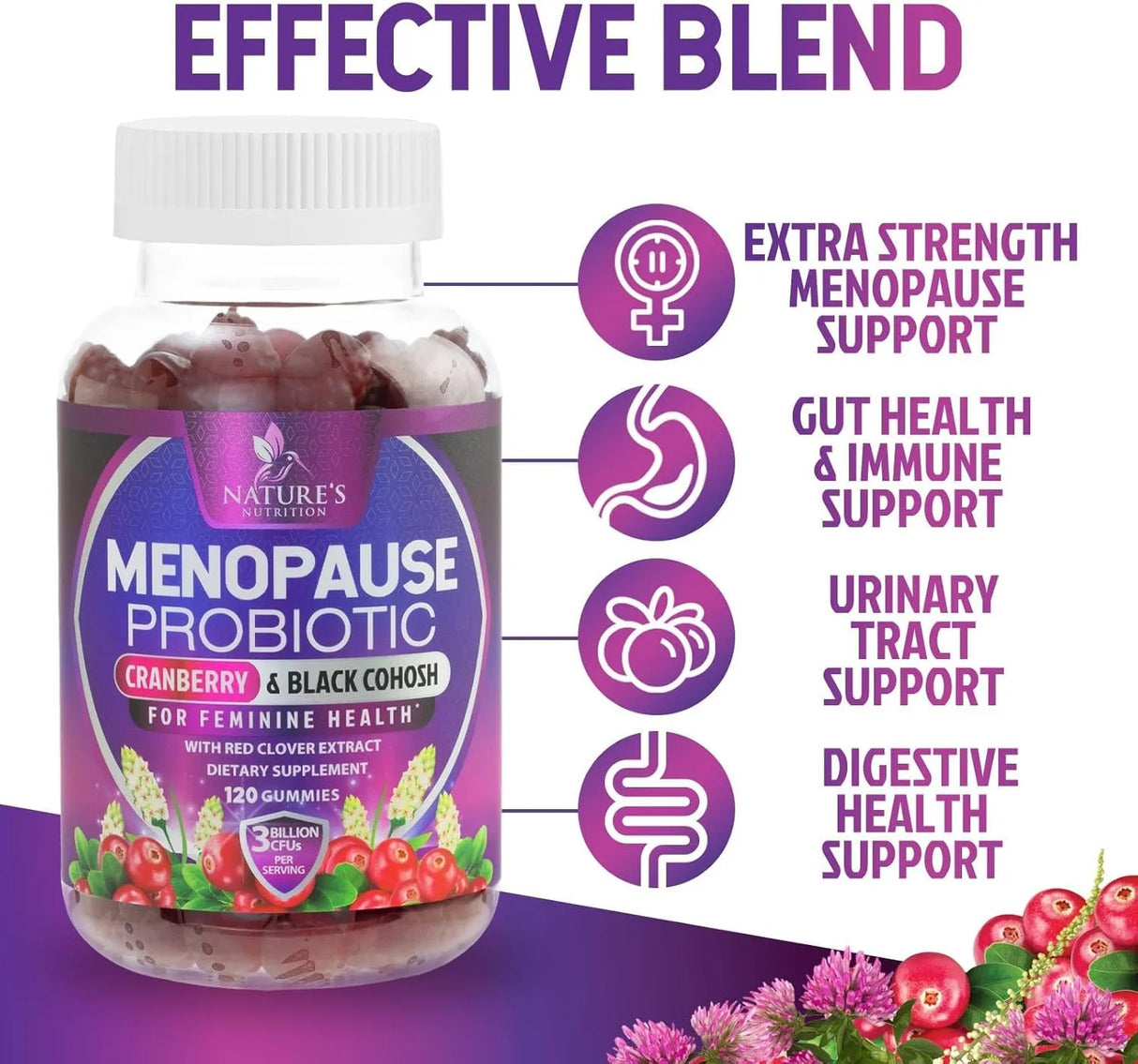 NATURE'S NUTRITION - Nature's Nutrition Menopause Probiotic 120 Gomitas - The Red Vitamin MX - Suplementos Alimenticios - {{ shop.shopifyCountryName }}
