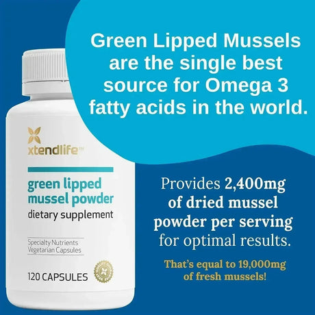 XTENDLIFE - Xtendlife Green Lipped Mussel Powder 2400Mg. 120 Capsulas - The Red Vitamin MX - Suplementos Alimenticios - {{ shop.shopifyCountryName }}