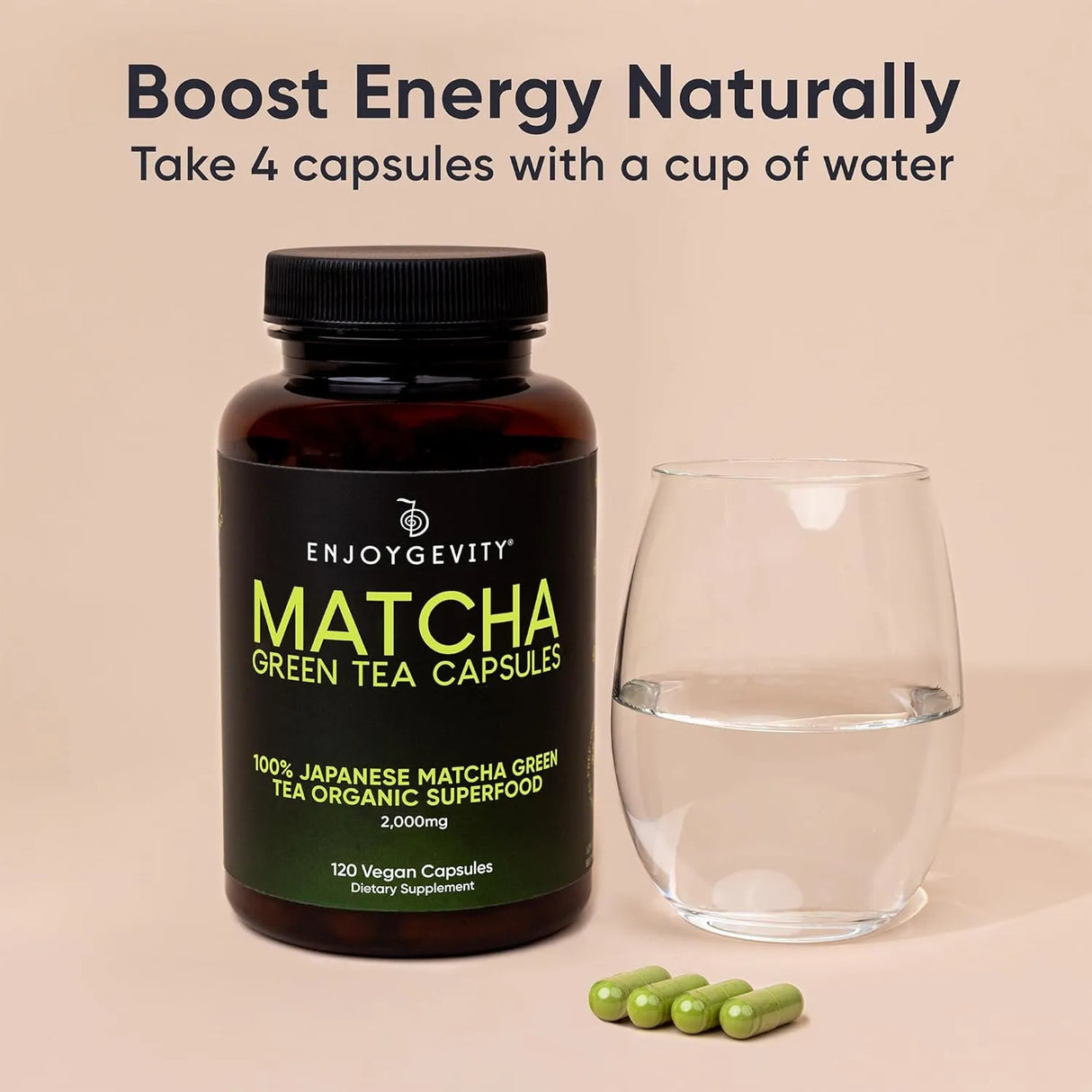 ENJOYGEVITY - EnjoyGevity Organic Matcha Green Tea 120 Capsulas - The Red Vitamin MX - Suplementos Alimenticios - {{ shop.shopifyCountryName }}