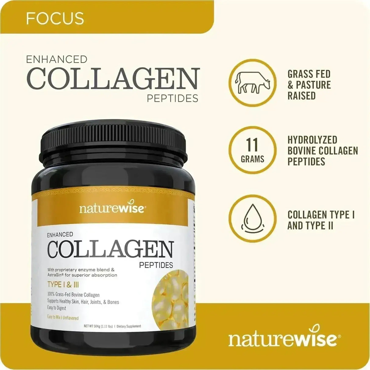 NATUREWISE - NatureWise Collagen Peptides Powder Type 1 & 3 504Gr. - The Red Vitamin MX - Suplementos Alimenticios - {{ shop.shopifyCountryName }}