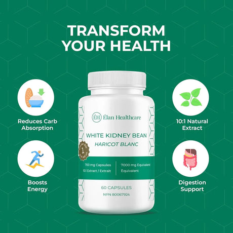 ELAN HEALTHCARE - Elan Healthcare White Kidney Bean Extract 60 Capsulas - The Red Vitamin MX - Suplementos Alimenticios - {{ shop.shopifyCountryName }}