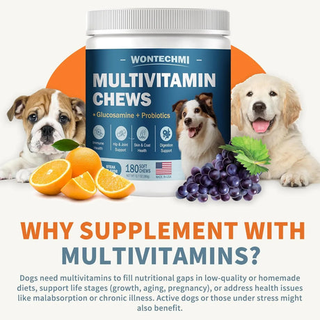 WONTECHMI - WONTECHMI Dog Multivitamin 180 Masticables - The Red Vitamin MX - Multivitamínicos Para Perros - {{ shop.shopifyCountryName }}
