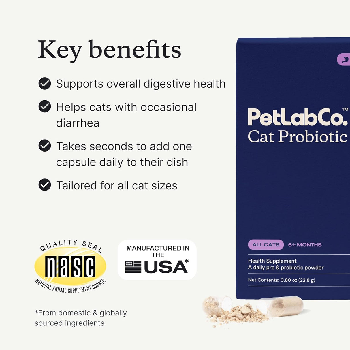 PetLab Co. Probiotics for Cats 30 Capsulas