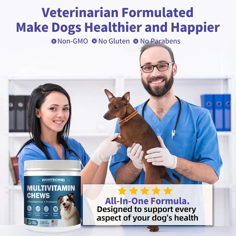WONTECHMI - WONTECHMI Dog Multivitamin 180 Masticables - The Red Vitamin MX - Multivitamínicos Para Perros - {{ shop.shopifyCountryName }}