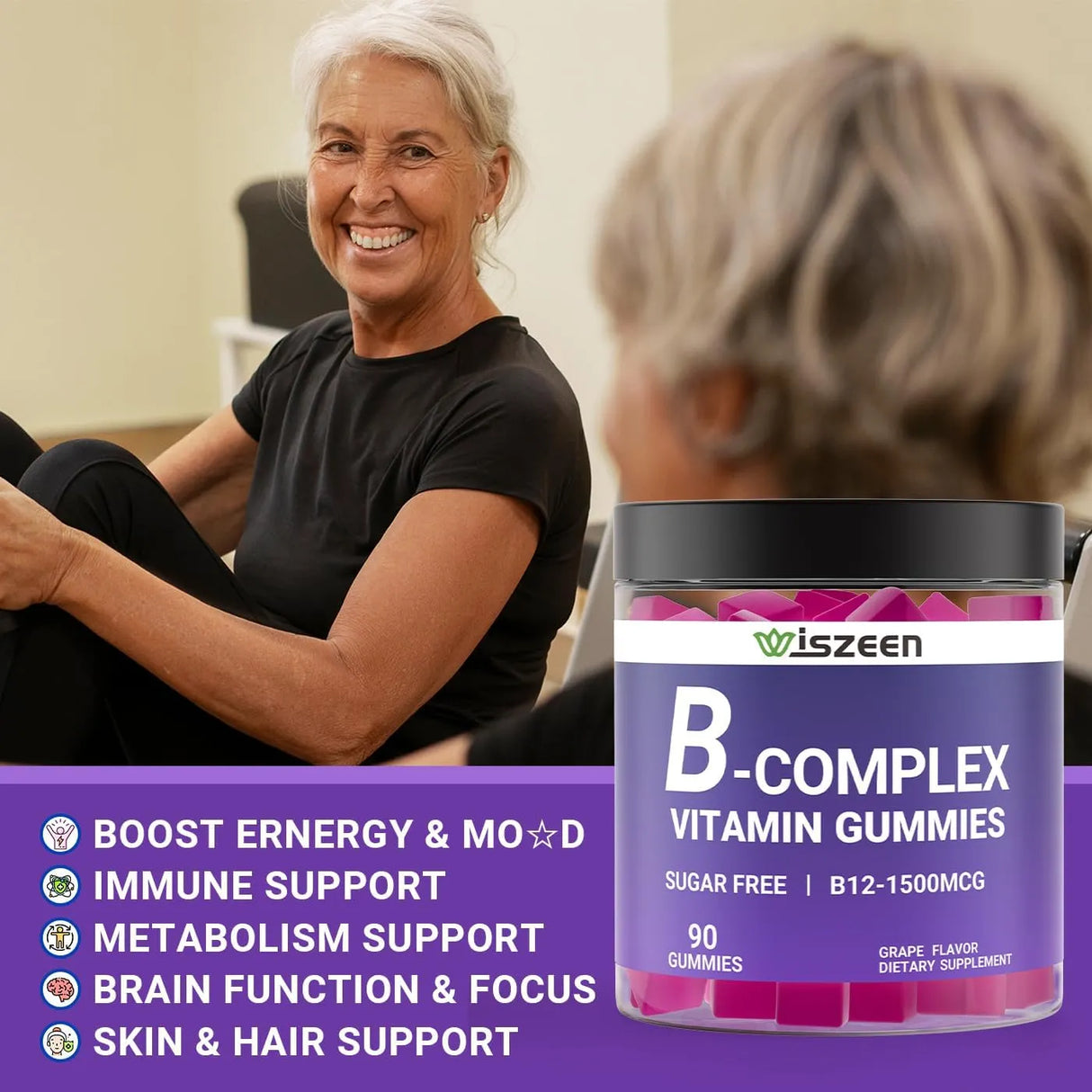 WISZEEN - Wiszeen Sugar Free Vitamin B Complex Gummies 90 Gomitas 2 Pack - The Red Vitamin MX - Suplementos Alimenticios - {{ shop.shopifyCountryName }}