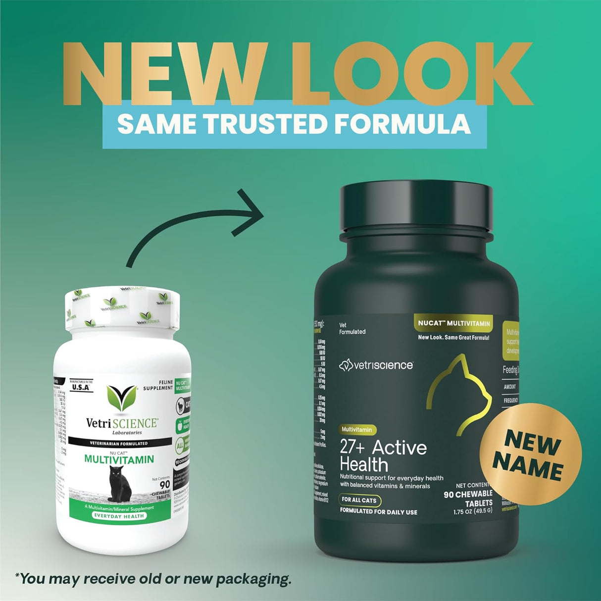 VetriScience 27+ Active Health Daily Multivitamin for Cats 90 Tabletas Masticables