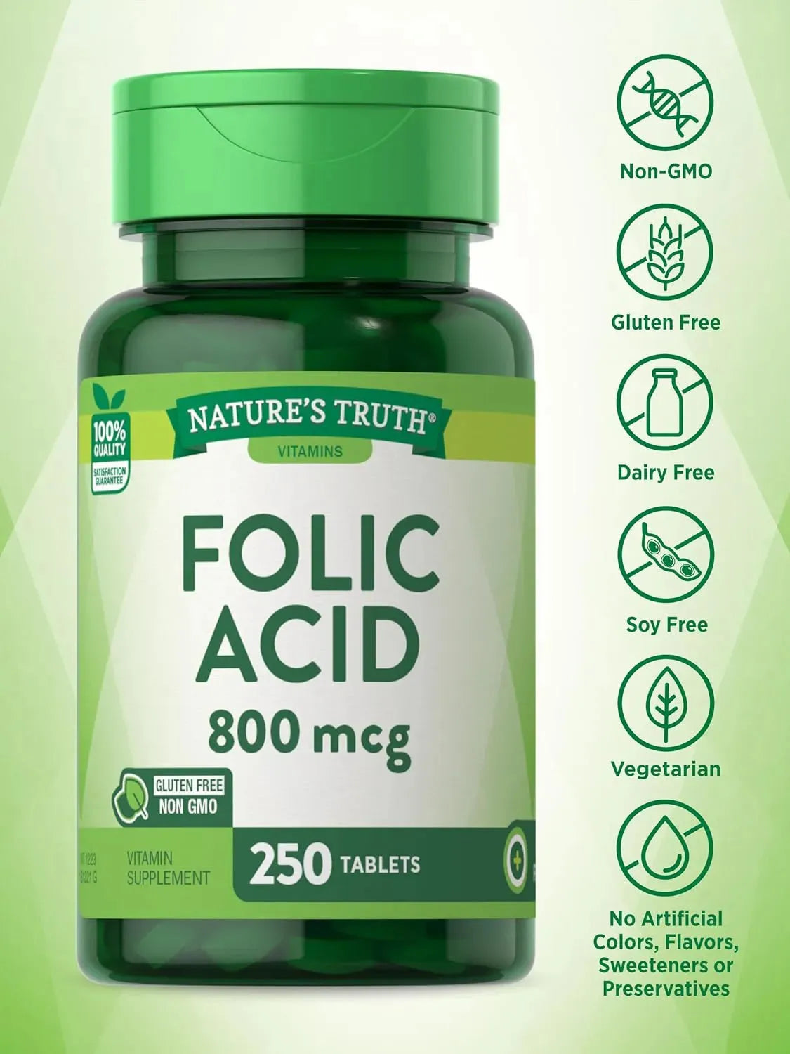 NATURE'S TRUTH - Nature's Truth Folic Acid 800mcg 250 Tabletas - The Red Vitamin MX - Suplementos Alimenticios - {{ shop.shopifyCountryName }}