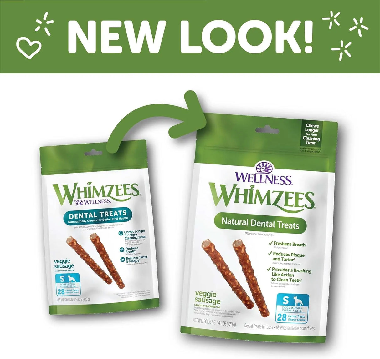 WELLNESS WHIMZEES - Wellness WHIMZEES Veggie Sausage Dog Dental Treats Small Size Stick 28 Piezas - The Red Vitamin MX - Cuidado Dental Para Perros - {{ shop.shopifyCountryName }}