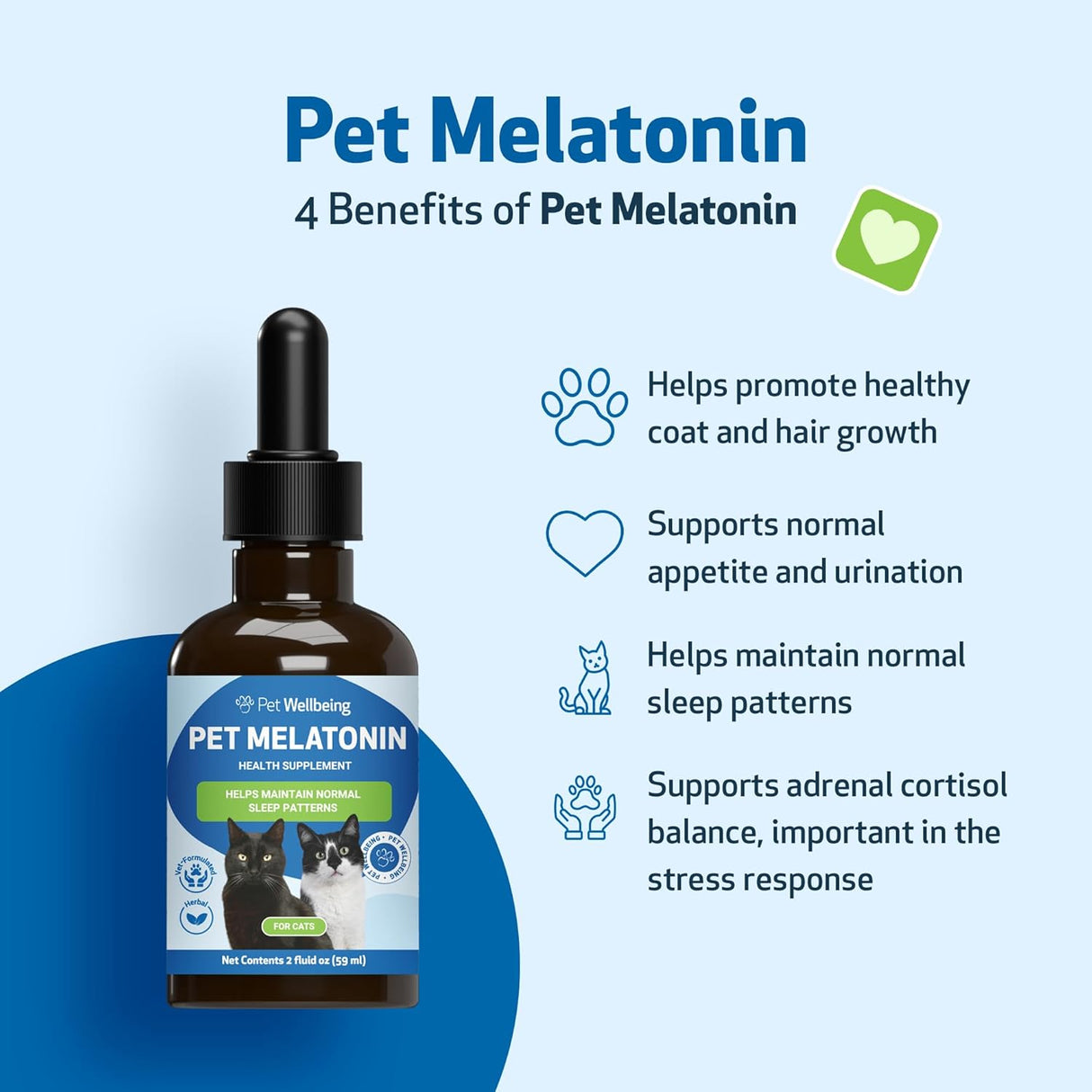 Pet Wellbeing Pet Melatonin for Cats 2 Fl.Oz.