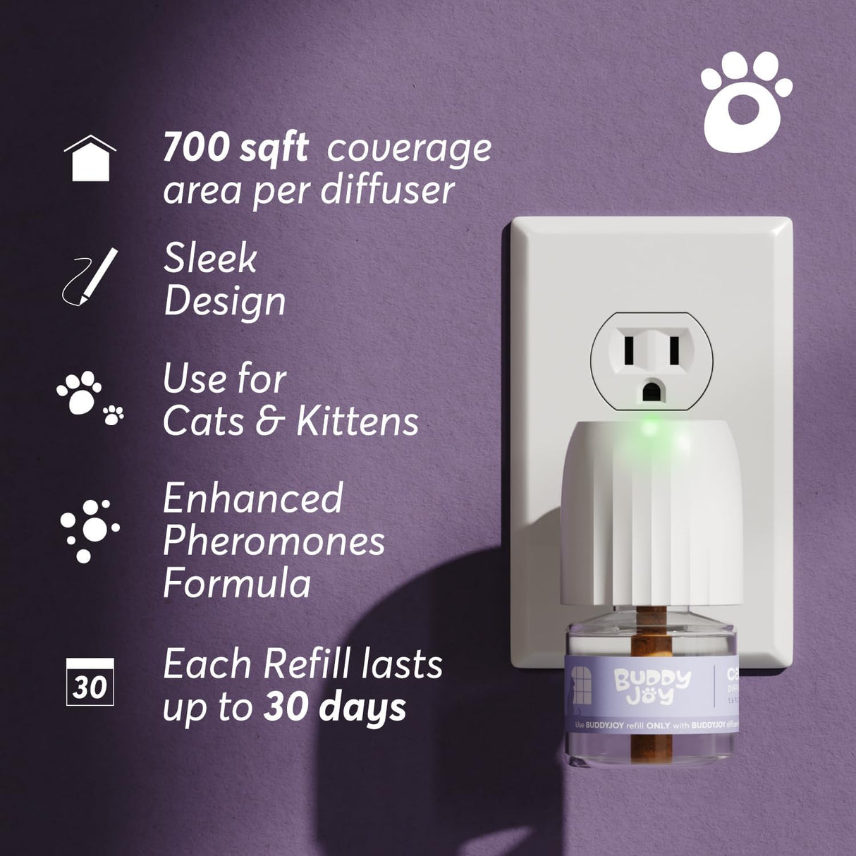 BUDDYJOY Cat Calming Diffuser Refills 3 Refills