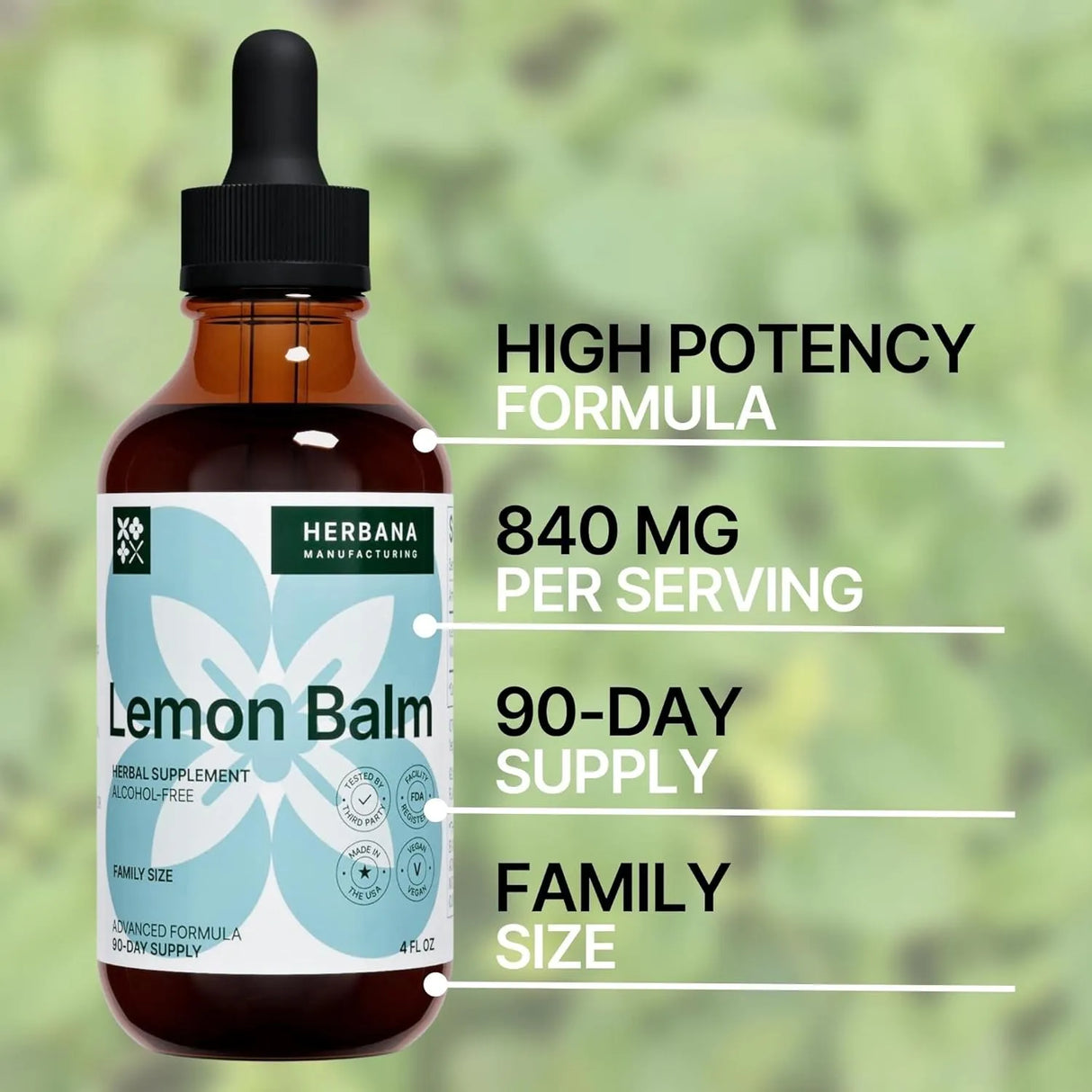 HERBANA - Herbana Lemon Balm Liquid Extract 4 Fl.Oz. - The Red Vitamin MX - Suplementos Alimenticios - {{ shop.shopifyCountryName }}