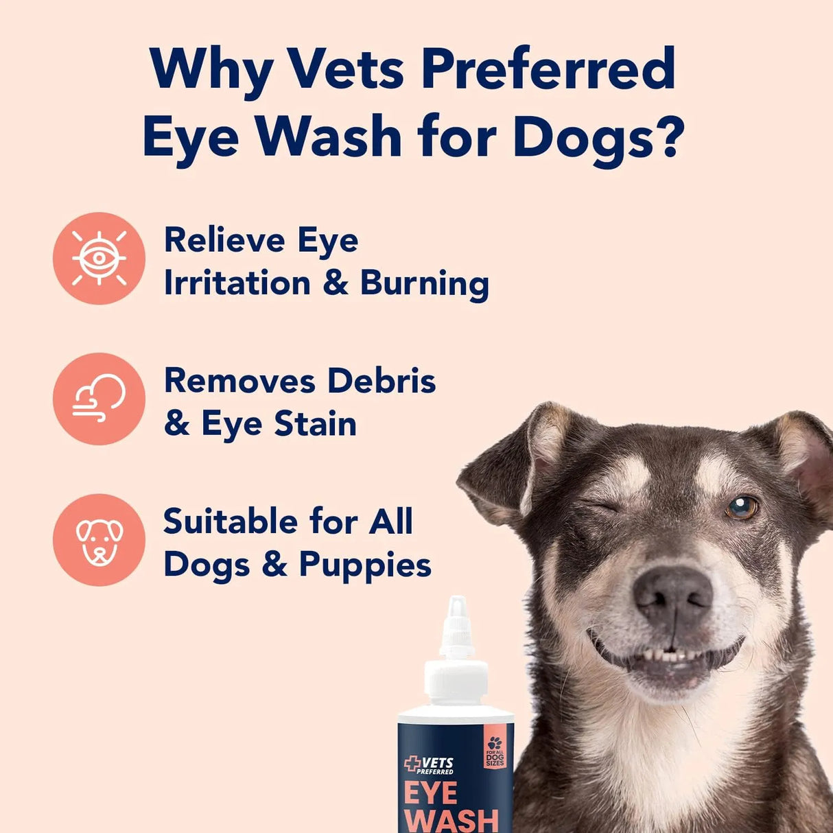 VETS PREFERRED - Vets Preferred Eye Cleaner for Dogs 4 Fl.Oz. - The Red Vitamin MX - Cuidado De Los Ojos De Los Perros - {{ shop.shopifyCountryName }}