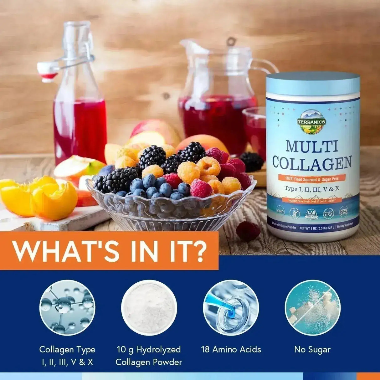 TERRANICS - Terranics Multi Collagen Peptides Powder 227Gr. - The Red Vitamin MX - Suplementos Alimenticios - {{ shop.shopifyCountryName }}