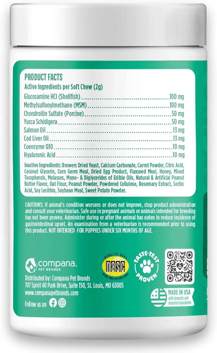 DOGGIE DAILIES - Doggie Dailies Daily Joint Care Glucosamine for Dogs Peanut Butter 225 Masticables - The Red Vitamin MX - Cuidado De Cadera Y Articulaciones Para Perros - {{ shop.shopifyCountryName }}