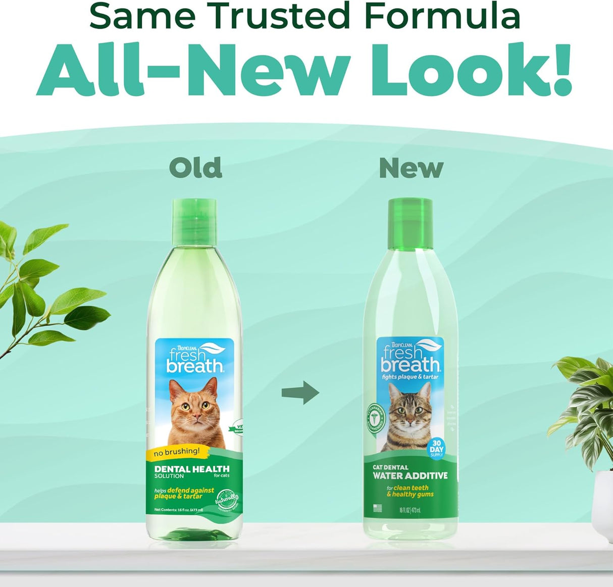 TropiClean Fresh Breath Water Additive for Cats 473Ml.