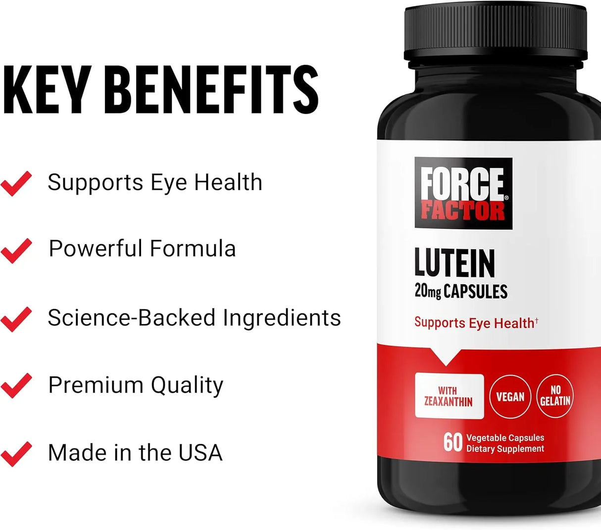 FORCE FACTOR - FORCE FACTOR Lutein and Zeaxanthin 60 Capsulas - The Red Vitamin MX - Suplementos Alimenticios - {{ shop.shopifyCountryName }}