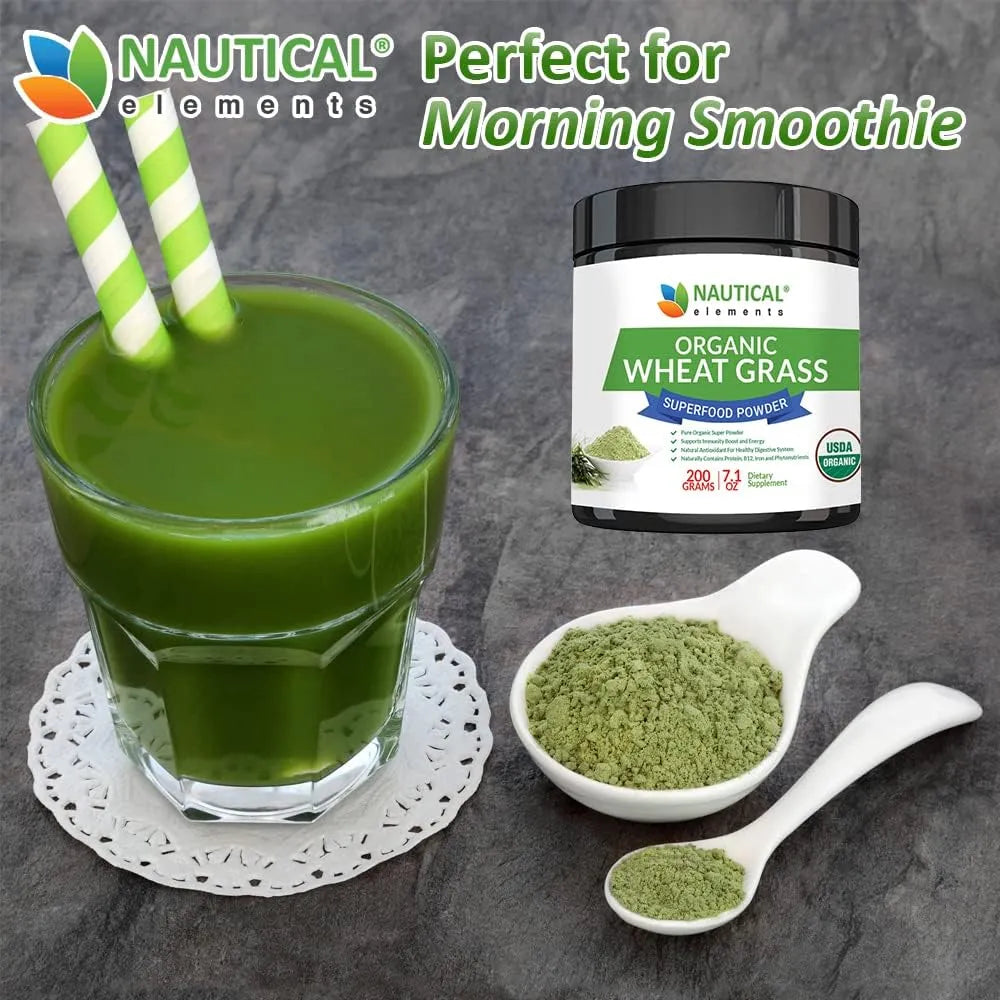 NAUTICAL ELEMENTS - Nautical Elements Wheatgrass Powder 200Gr. - The Red Vitamin MX - Suplementos Alimenticios - {{ shop.shopifyCountryName }}