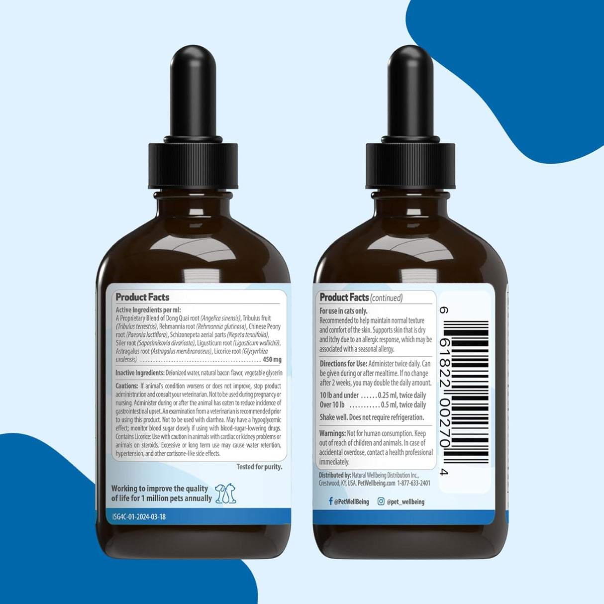 Pet Wellbeing Itch Support Gold for Cats 4 Fl.Oz.