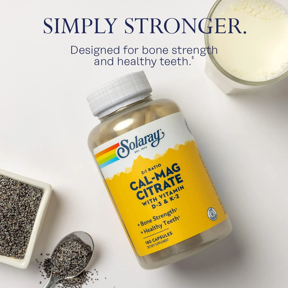 SOLARAY - Solaray Cal-Mag Citrate 2:1 with D-3 & K-2 180 Capsulas - The Red Vitamin MX - Suplementos Alimenticios - {{ shop.shopifyCountryName }}