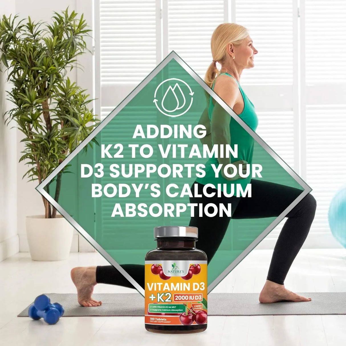 NATURE'S NUTRITION - Nature's Nutrition Vitamin D3 K2 Chewable Cherry 180 Tabletas Masticables - The Red Vitamin MX - Suplementos Alimenticios - {{ shop.shopifyCountryName }}