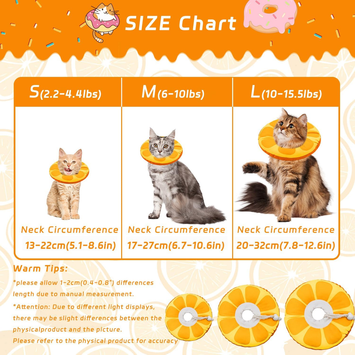 Seyezo Cat Cone Collar Soft Orange Medium