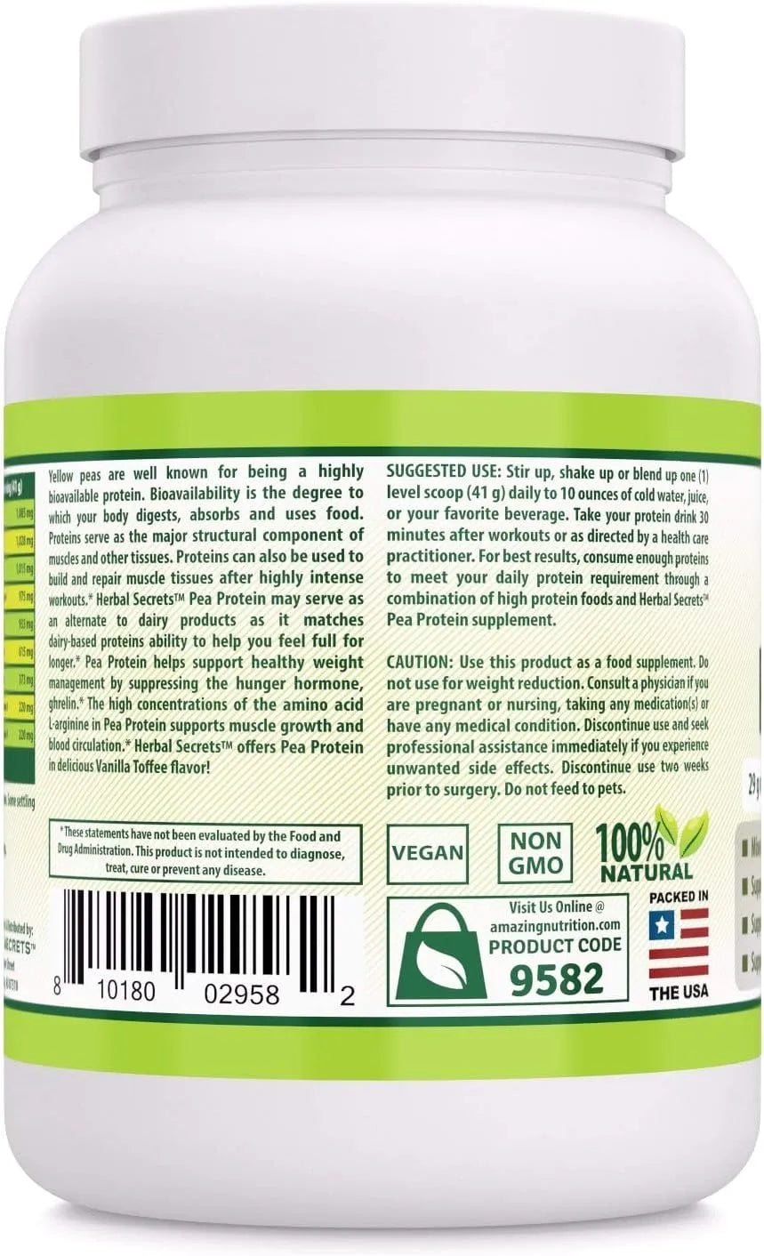 HERBAL SECRETS - Herbal Secrets Pea Protein Powder Vanilla Toffee Flavor 907Gr. - The Red Vitamin MX - Suplementos Alimenticios - {{ shop.shopifyCountryName }}