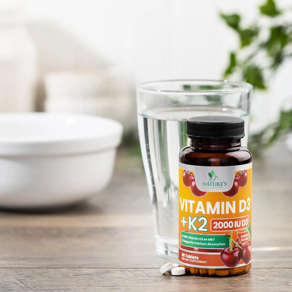 NATURE'S NUTRITION - Nature's Nutrition Vitamin D3 K2 Chewable Cherry 60 Tabletas Masticables - The Red Vitamin MX - Suplementos Alimenticios - {{ shop.shopifyCountryName }}