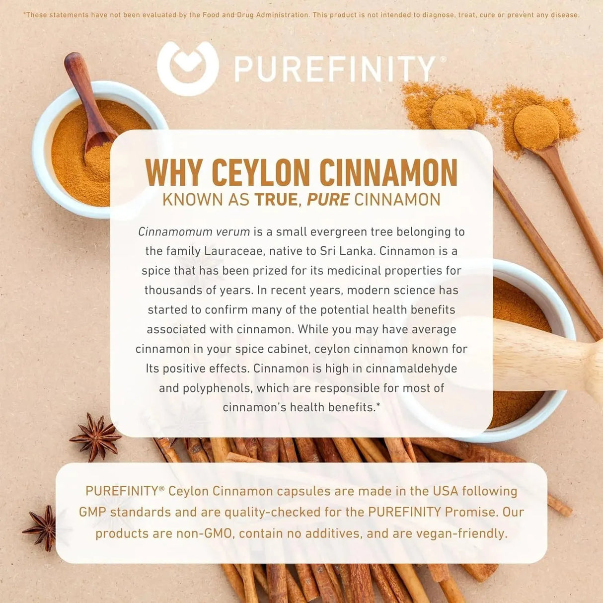 PUREFINITY - PUREFINITY Ceylon Cinnamon Organic 1500Mg. 60 Capsulas - The Red Vitamin MX - Suplementos Alimenticios - {{ shop.shopifyCountryName }}