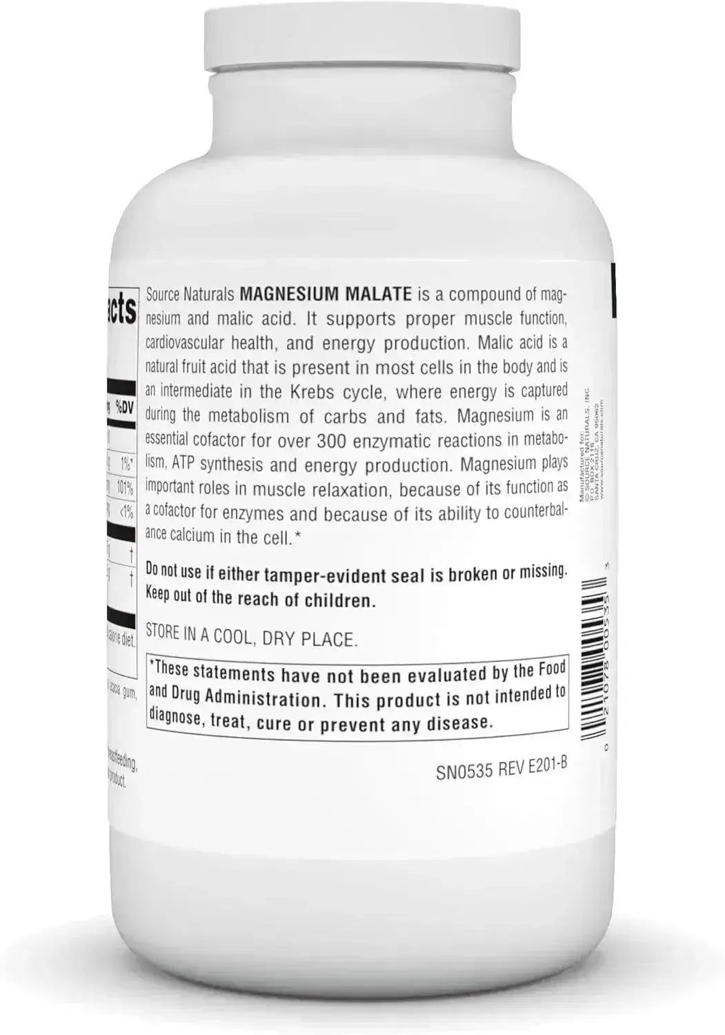 SOURCE NATURALS - Source Naturals Magnesium Malate 3750Mg. 360 Tabletas - The Red Vitamin MX - Suplementos Alimenticios - {{ shop.shopifyCountryName }}