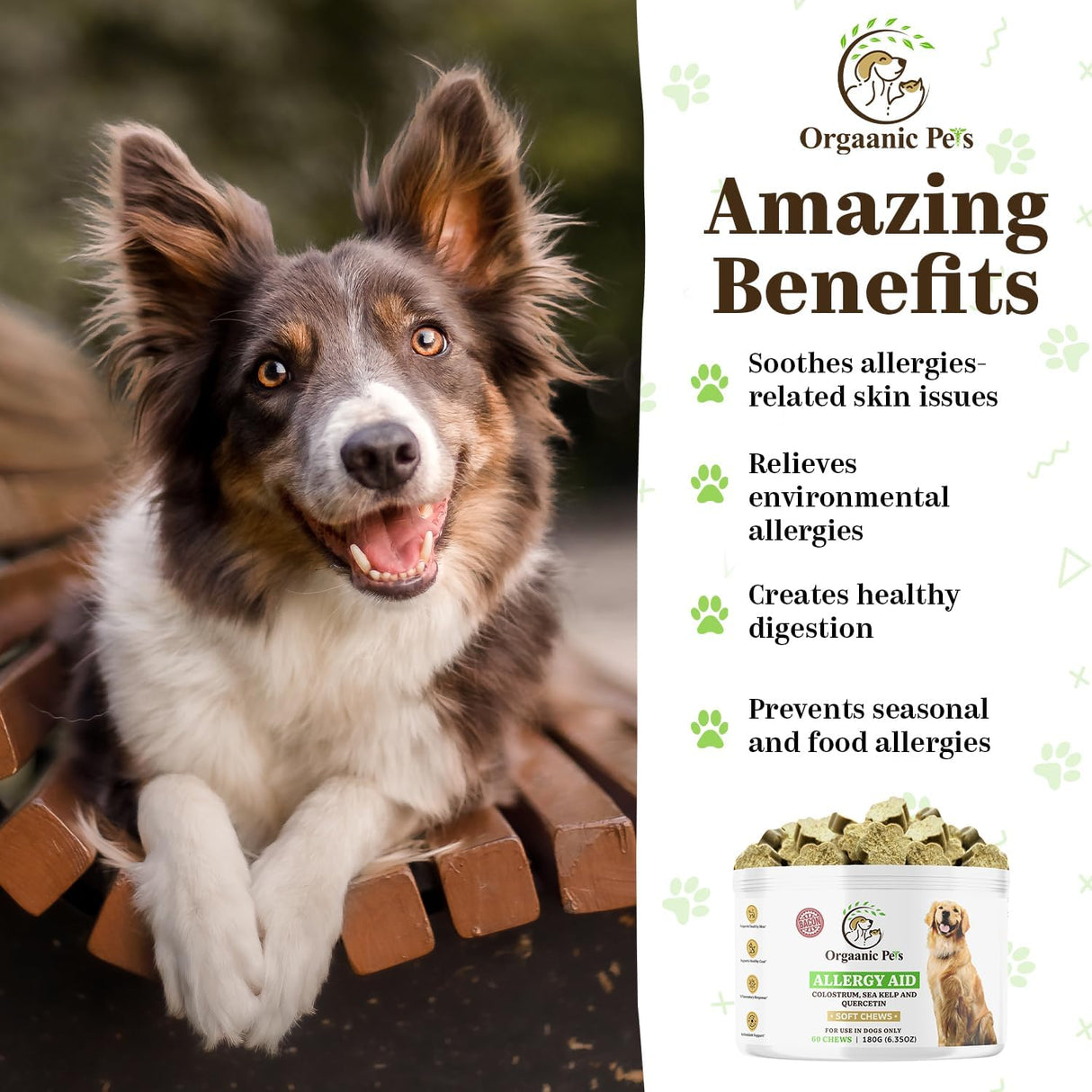 ORGAANIC PET'S LLC - Orgaanic Pet's LLC Herbal Dog Allergy Relief with SEA KELP 60 Masticables - The Red Vitamin MX - Remedios Para La Picazón De Perros - {{ shop.shopifyCountryName }}